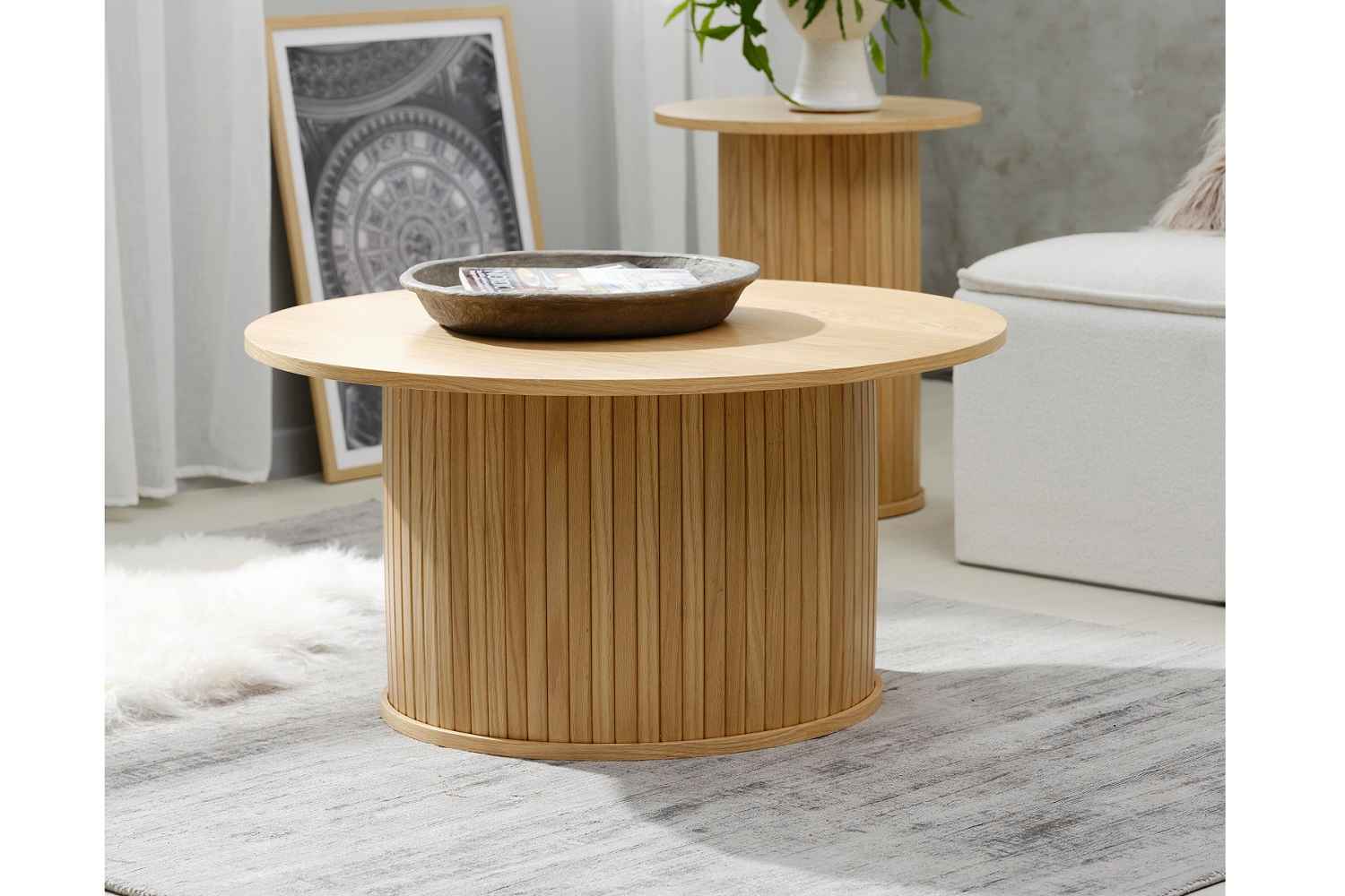 Furniria Designový konferenční stolek Vasiliy 90 cm přírodní dub