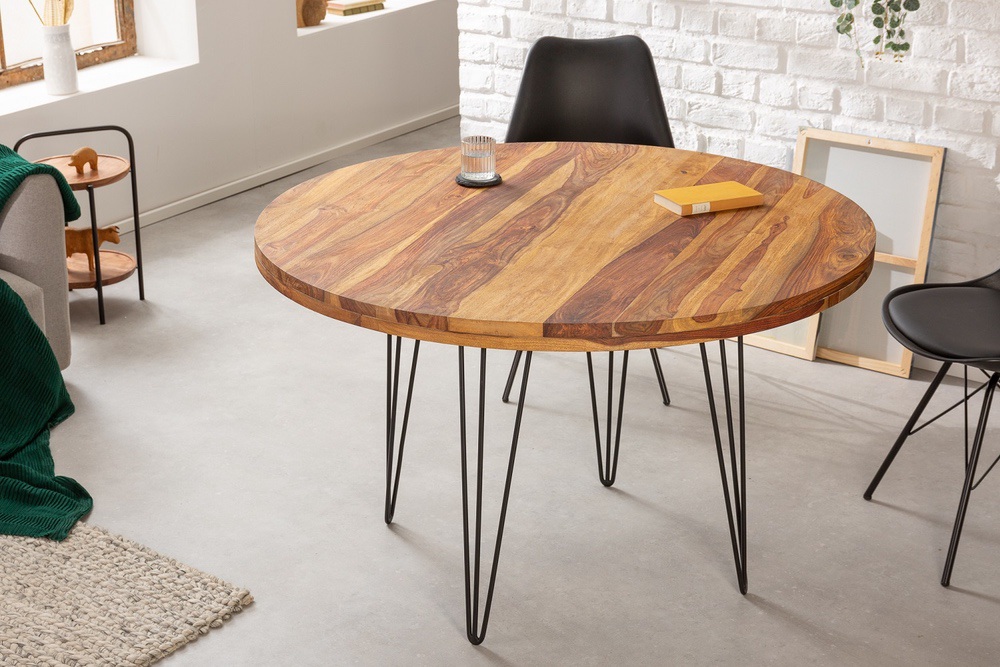 LuxD Designový kulatý jídelní stůl Elegant 120 cm Sheesham