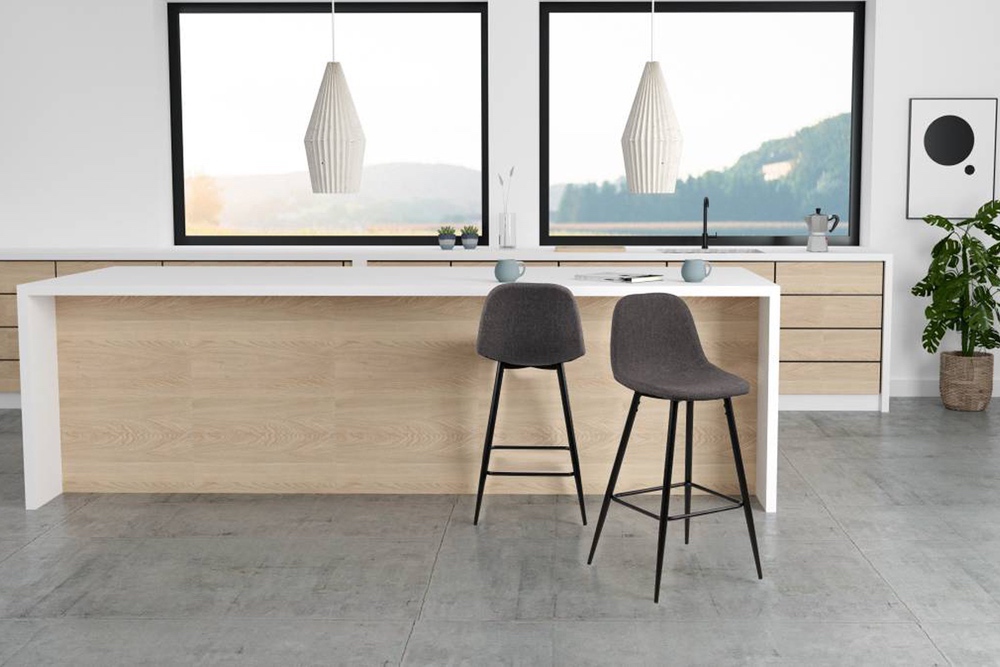 Dkton Designová barová židle Nayeli šedá a černá 91 cm