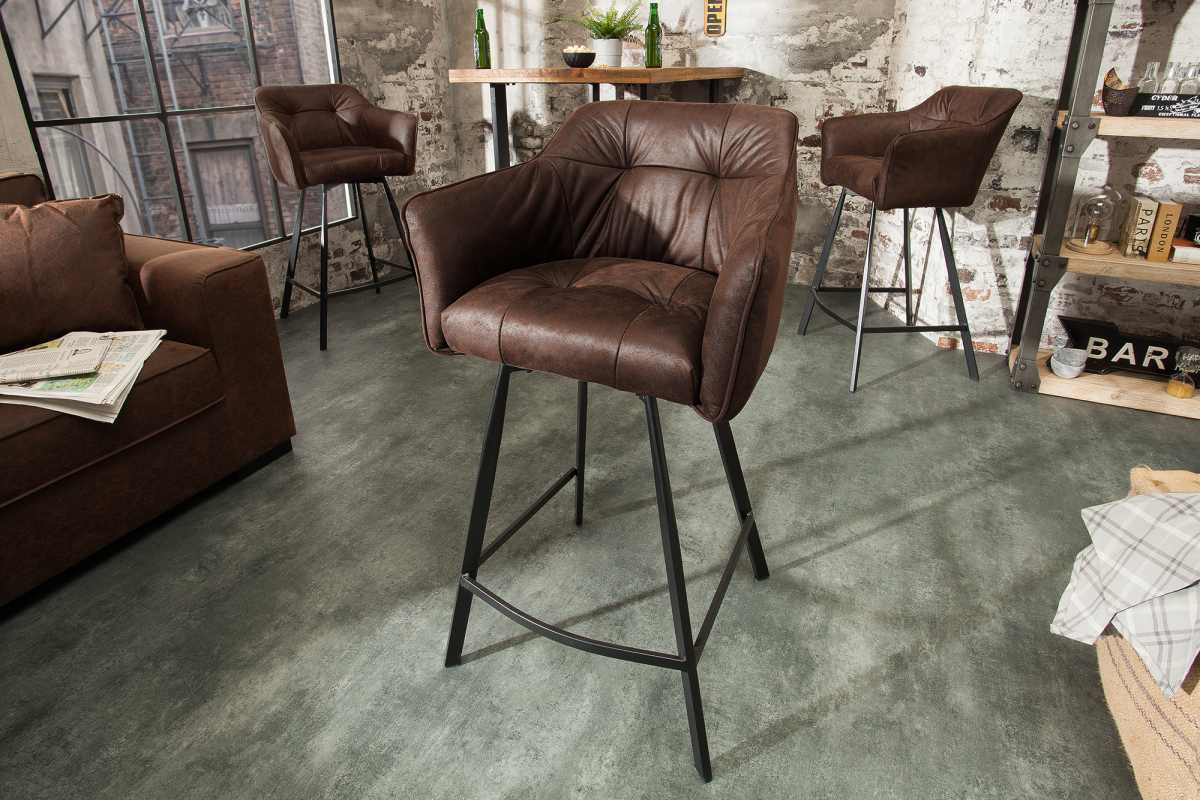 LuxD Designová barová židle Giuliana, antik hnědá - Skladem