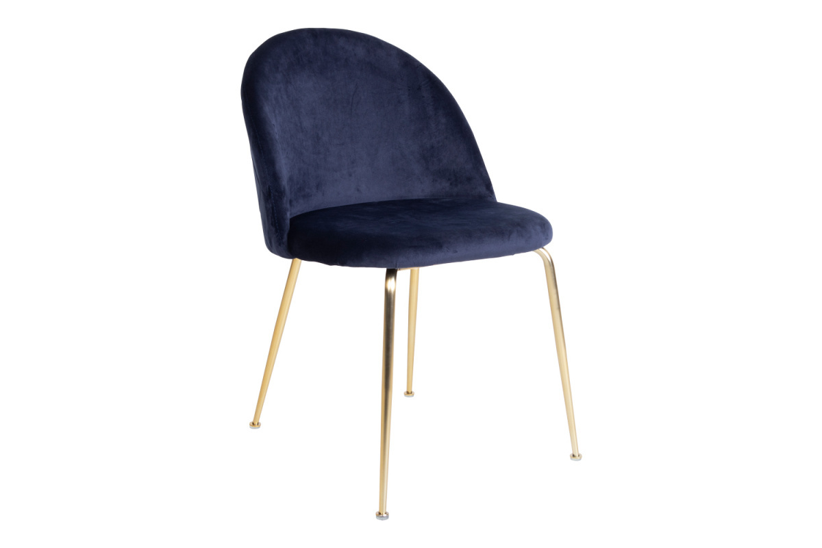Levně Norddan Designová židle Ernesto, modrá / mosaz