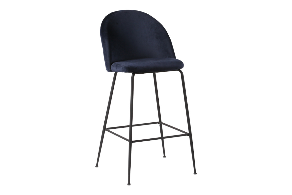 Designová barová židle Kristopher, modrá / černá