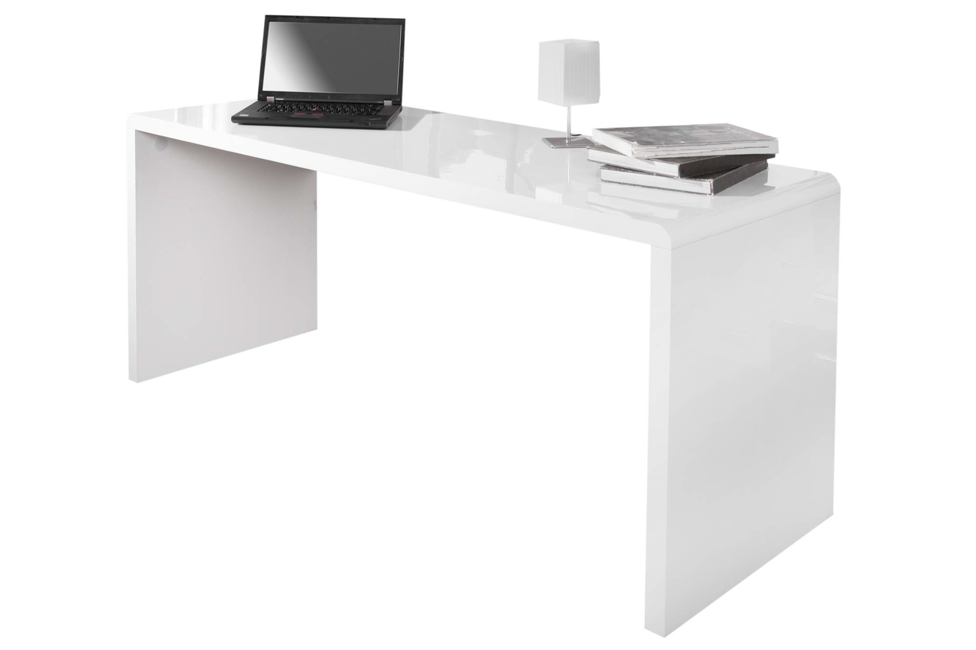 Kancelářský stůl Barter 160cm bílý vysoký lesk - otevřené balení