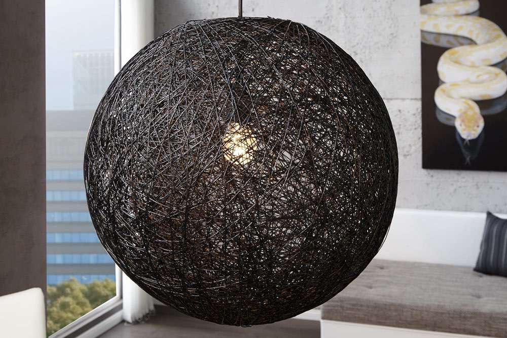Levně LuxD 16677 Lampa Wrap černá 60cm závěsné svítidlo
