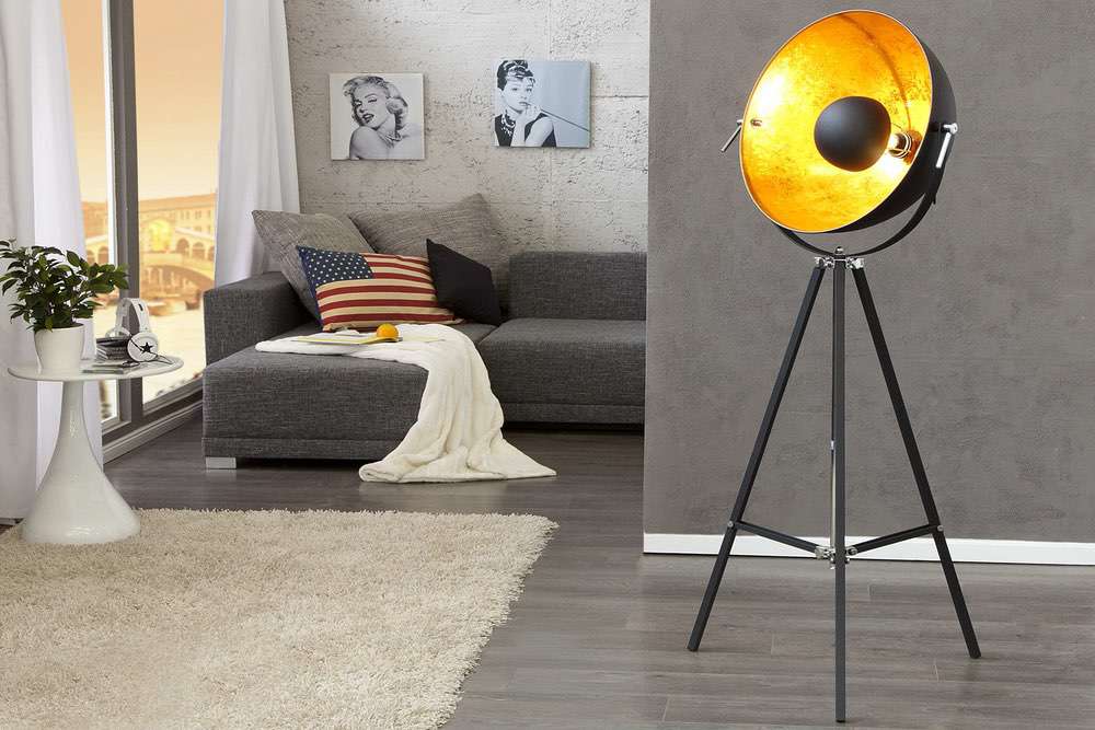 LuxD 17107 Stojanová lampa STAGE černo zlatá