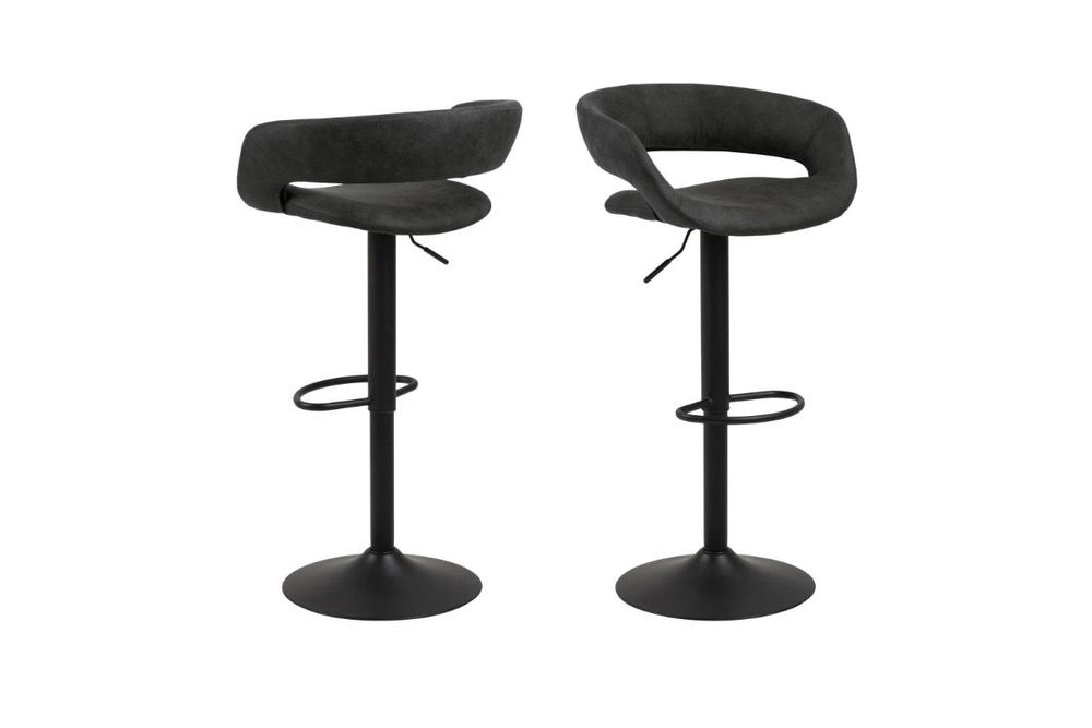 Dkton Designová barová židle Natania antracitová a černá