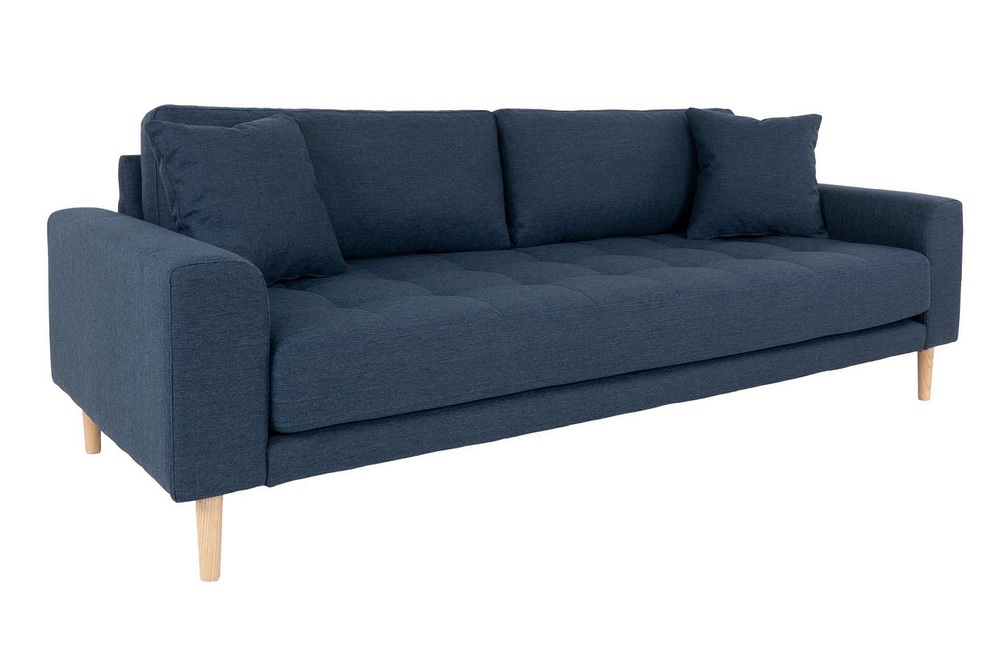 Designová 3-místná sedačka Ansley 210 cm tmavě modrá - Skladem
