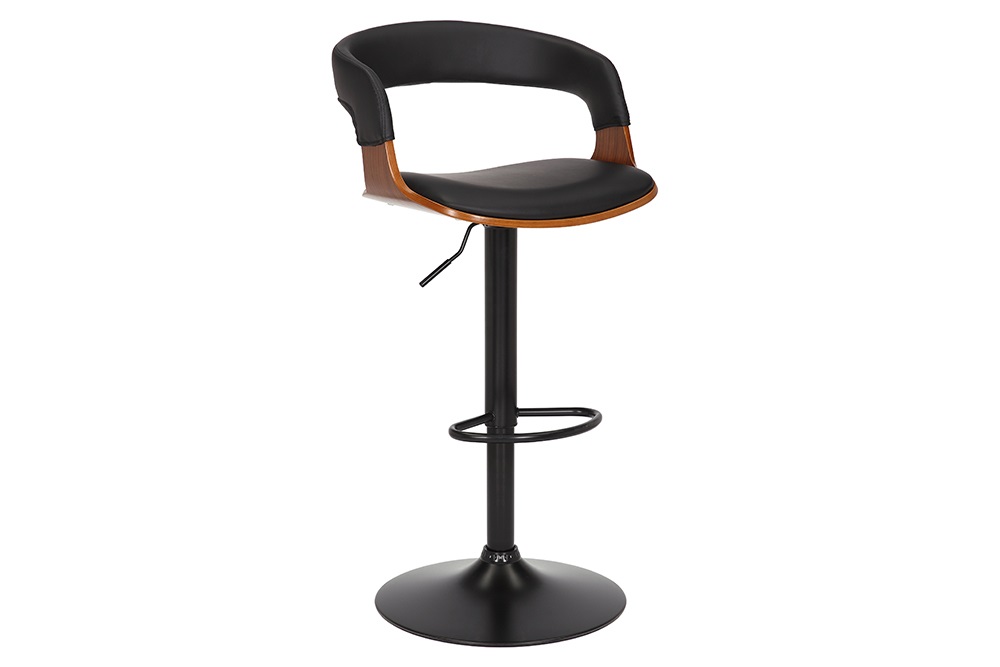 LuxD Designová barová otočná židle Uriela ořech / černá