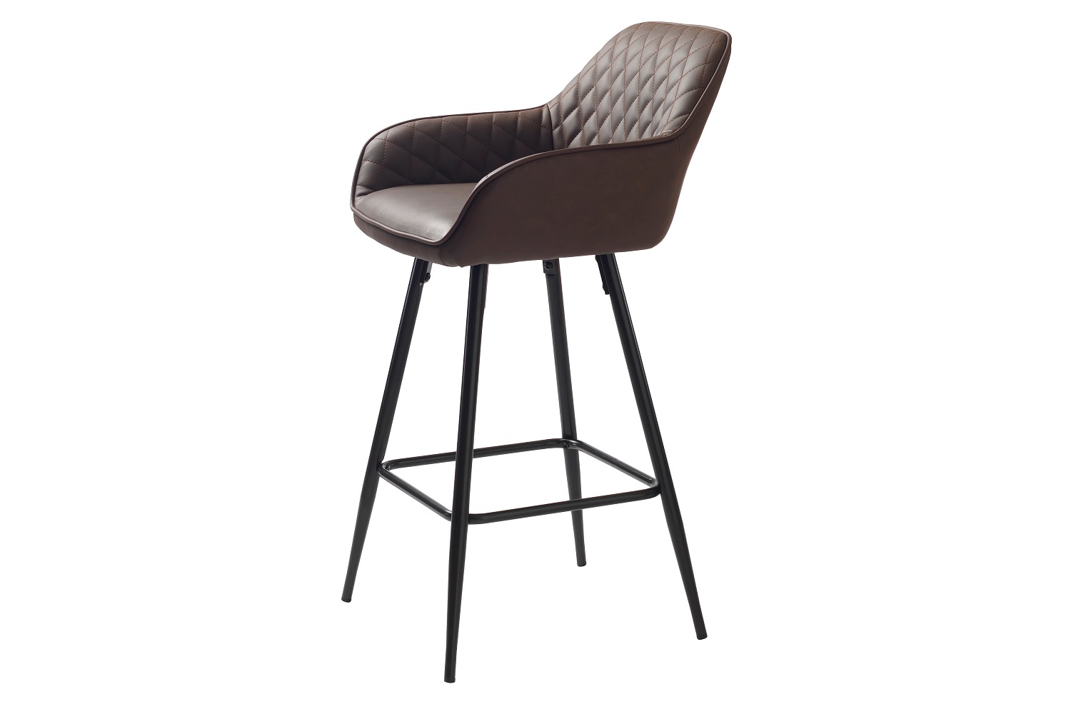 Furniria Designová barová židle Dana tmavě hnědá ekokůže