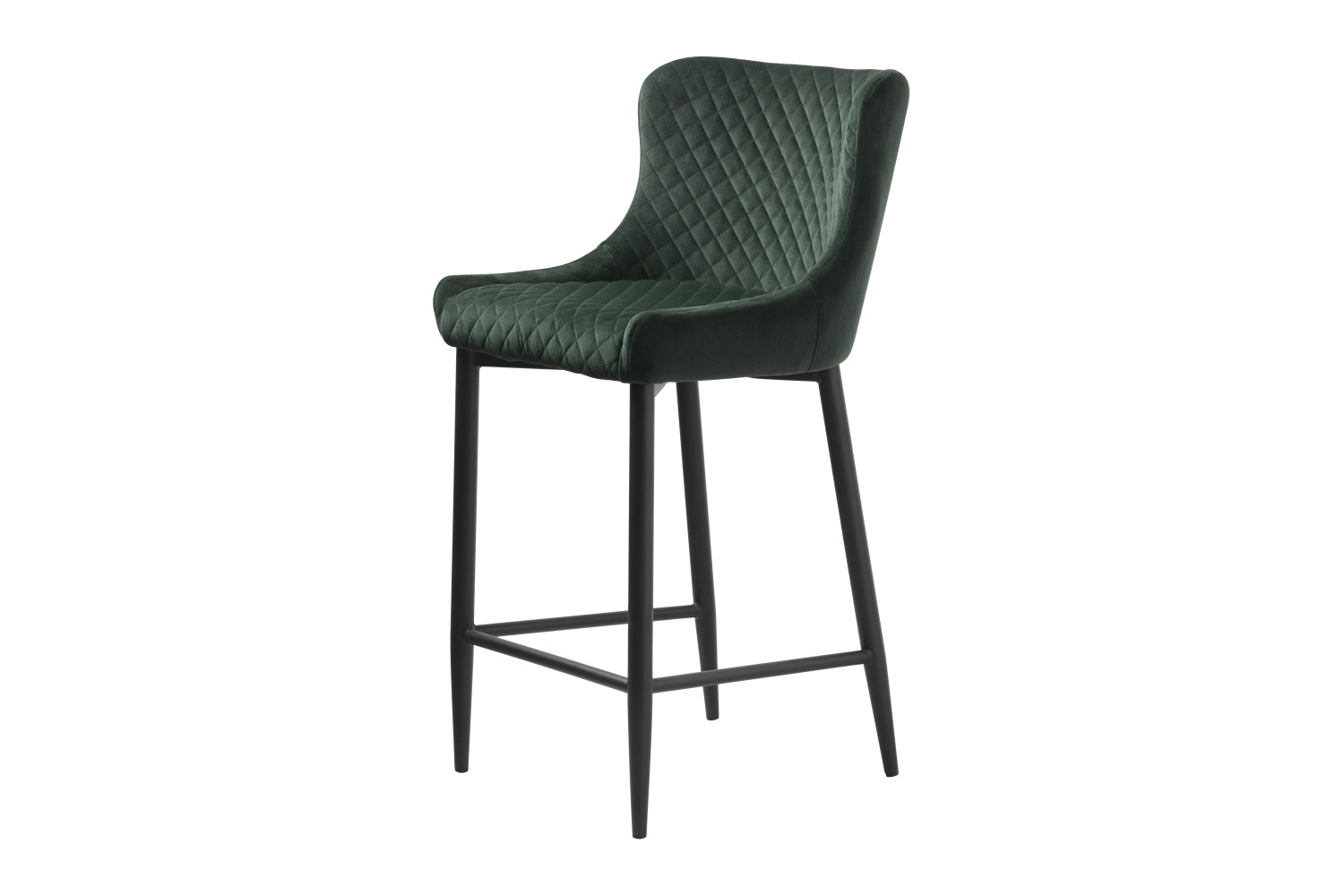 Levně Furniria Designová barová židle Hallie zelený samet