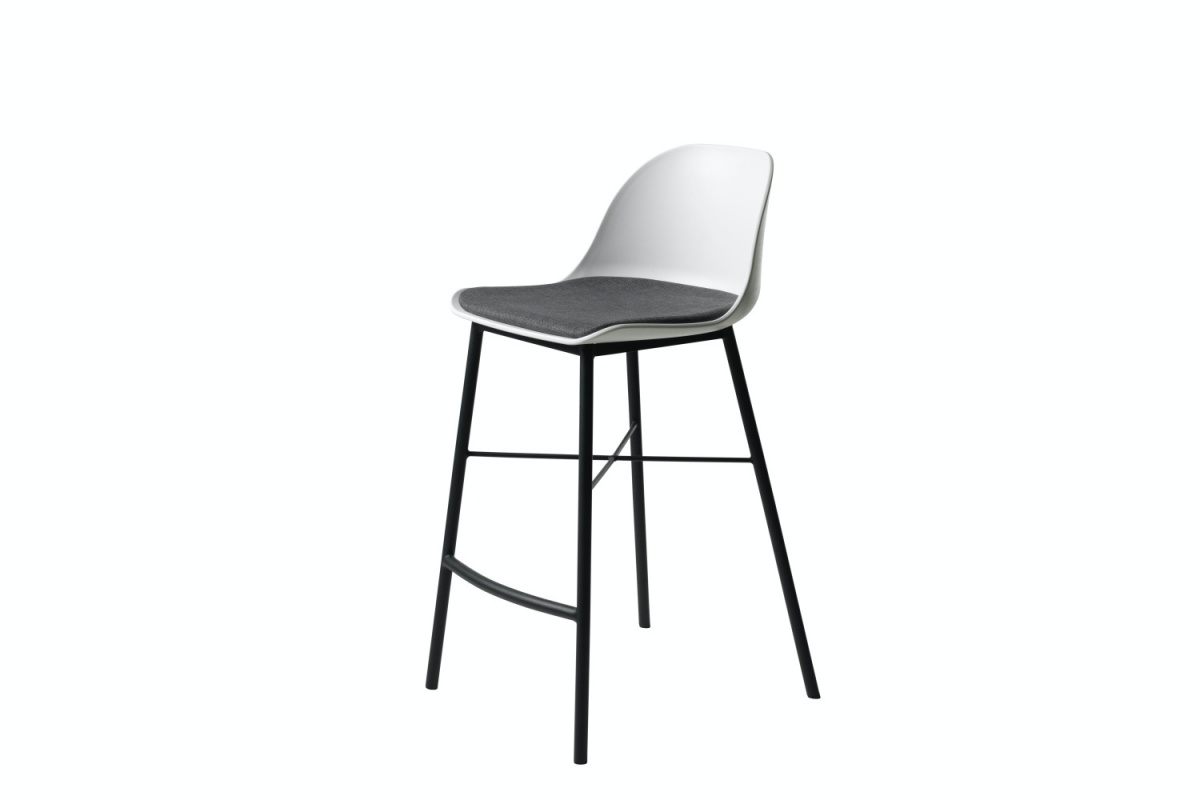 Furniria Designová barová židle Jeffery bílá