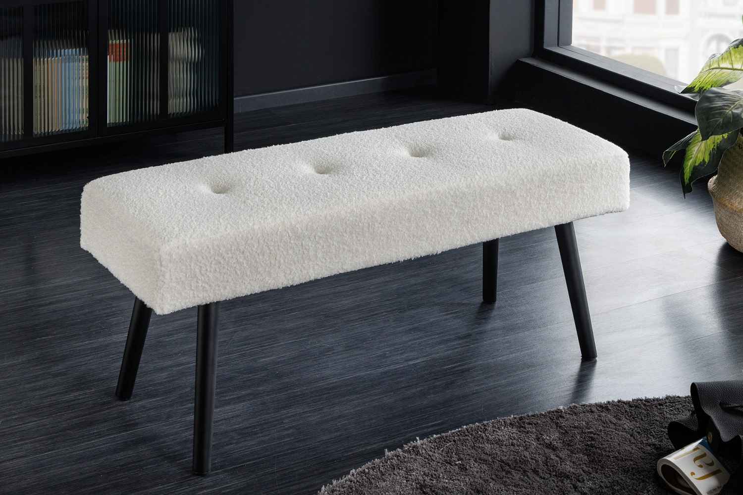 LuxD Designová lavice Bailey 100 cm bílá