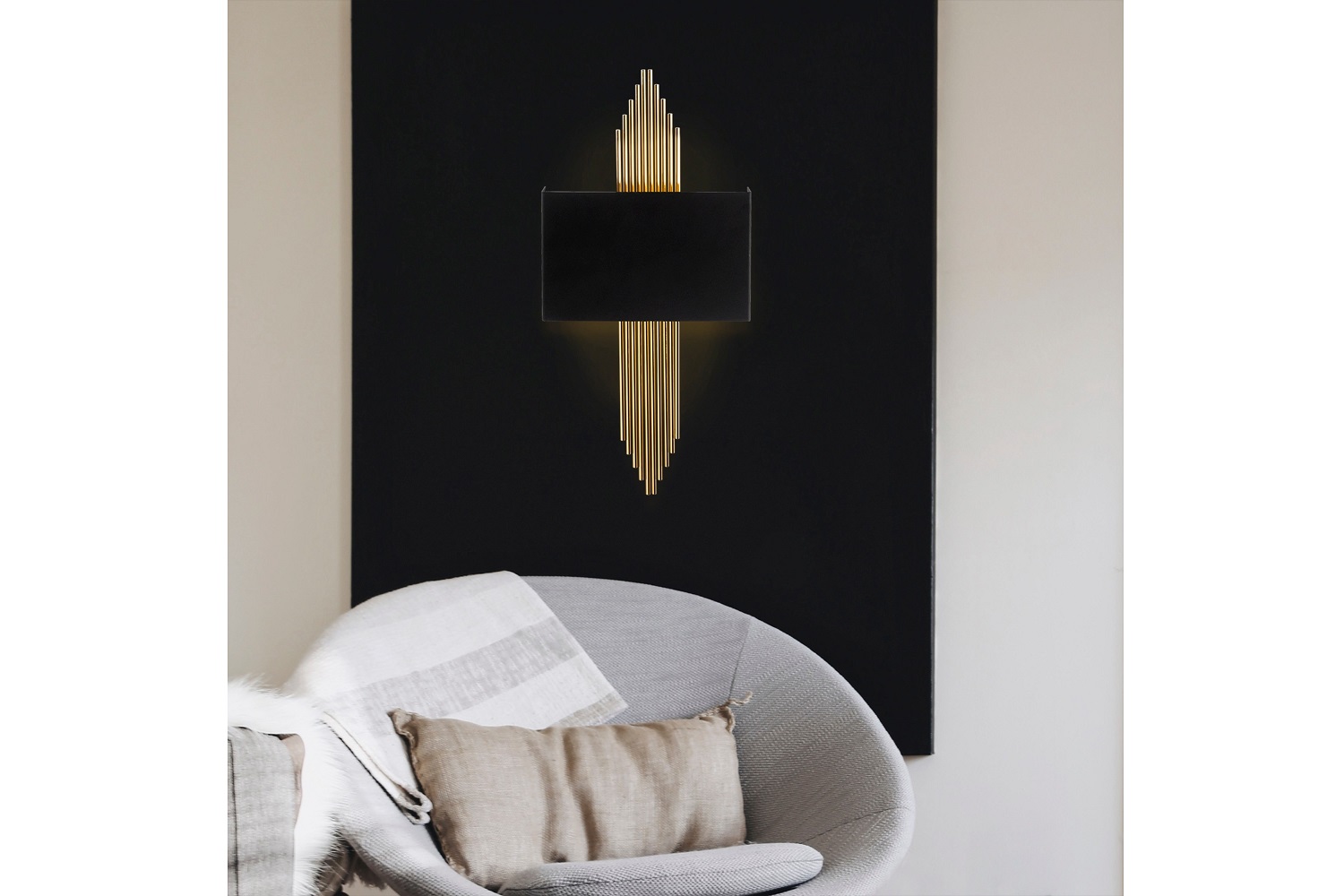 Levně Sofahouse 28850 Designová nástěnná lampa Daishiro II černá / zlatá