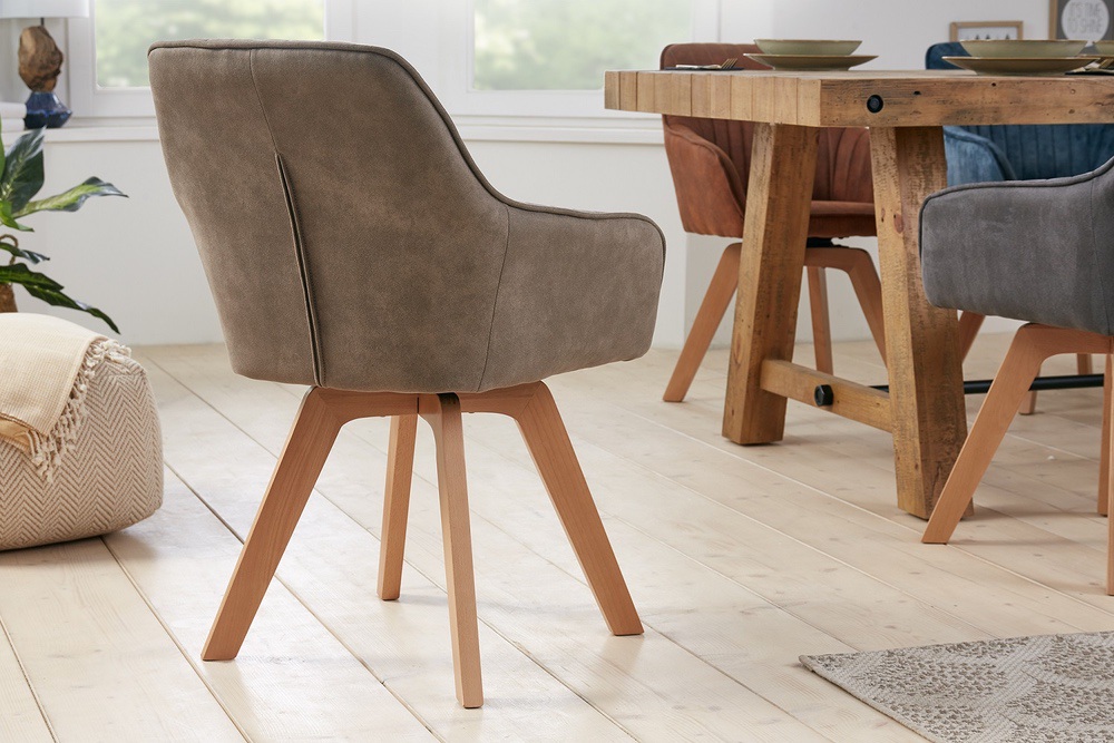 Designová otočná židle Gaura vintage taupe - Skladem