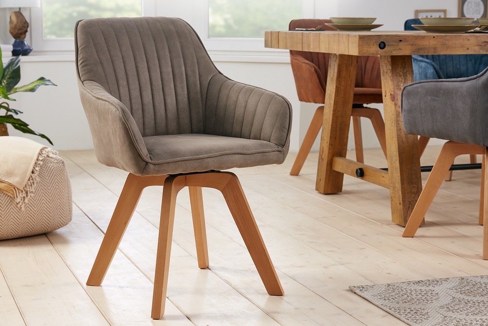 LuxD Designová otočná židle Gaura vintage taupe
