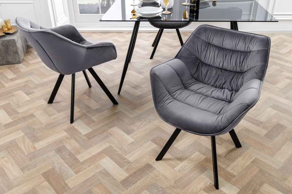 Levně LuxD Designová otočná židle Kiara šedý samet