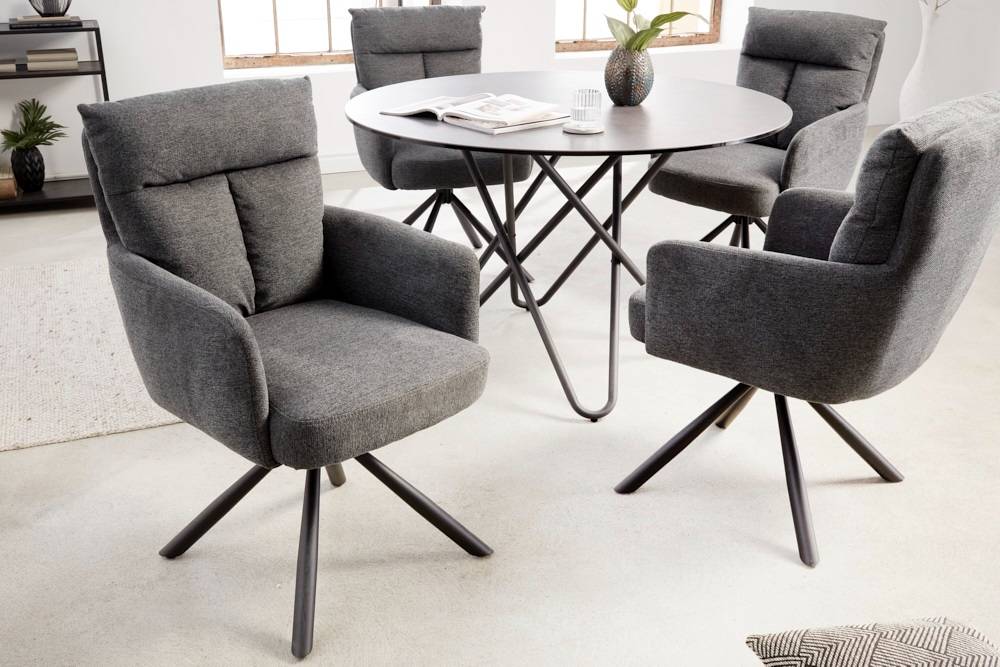 Designová otočná židle Maddison tmavě šedá