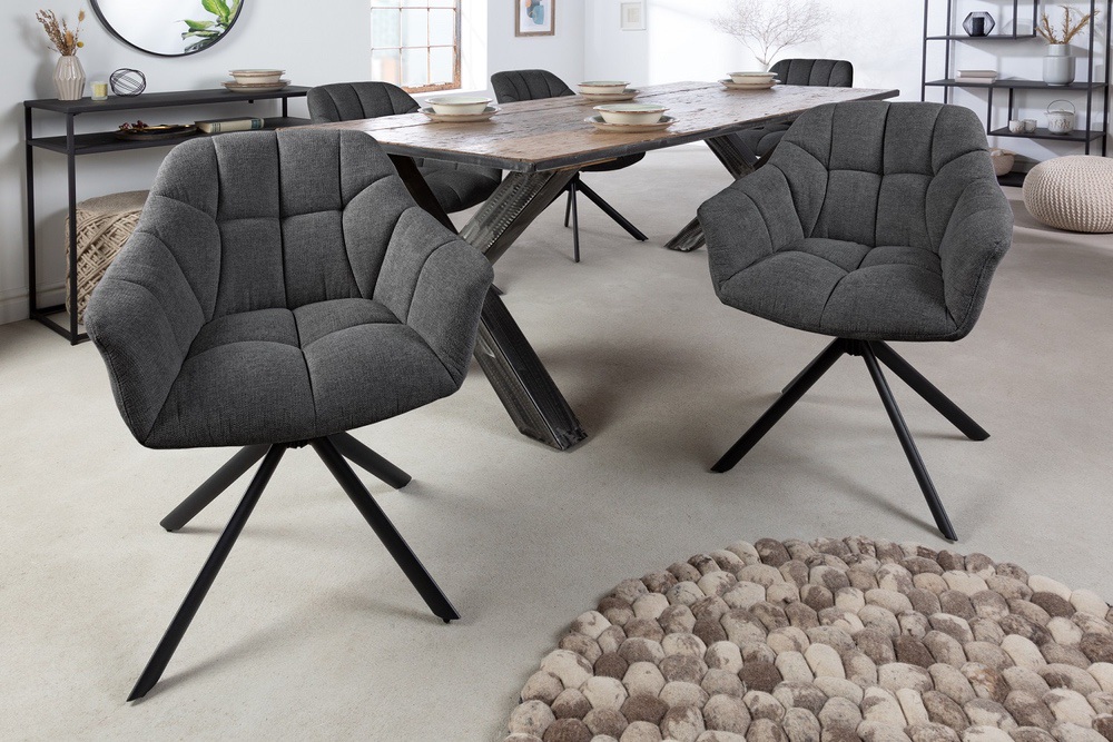 LuxD Designová otočná židle Vallerina antracitová