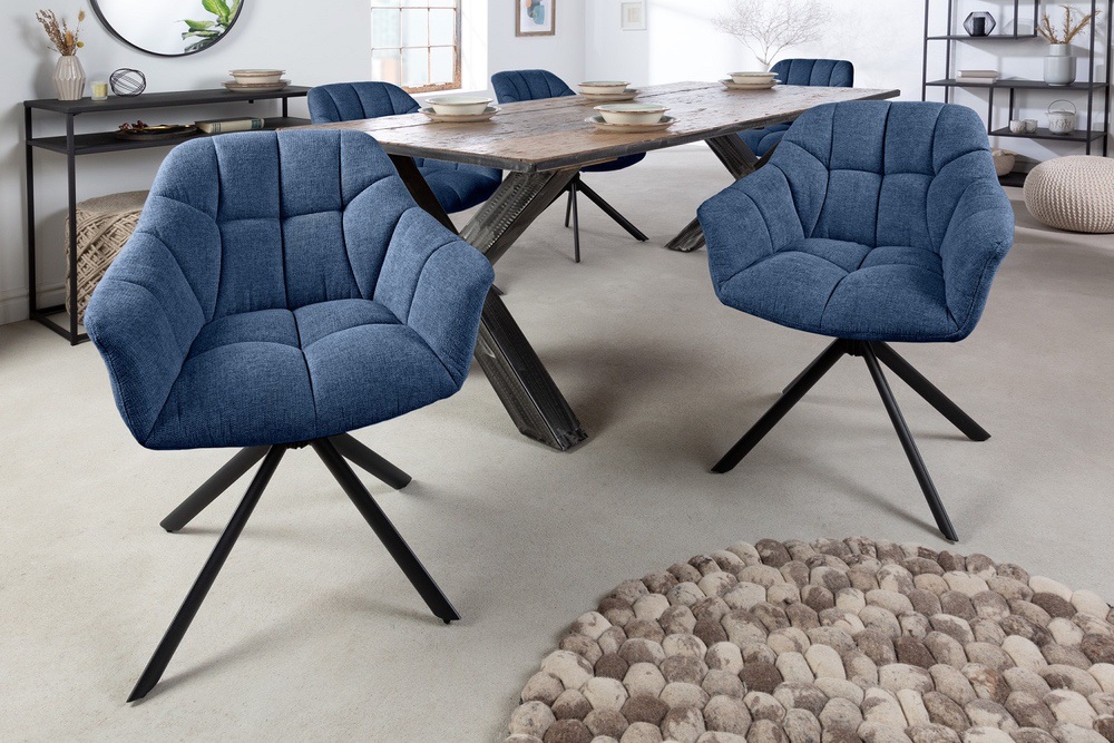 LuxD Designová otočná židle Vallerina tmavě modrá