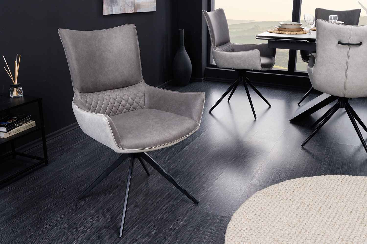 LuxD Designová otočná židle Wendell šedá / světle šedá