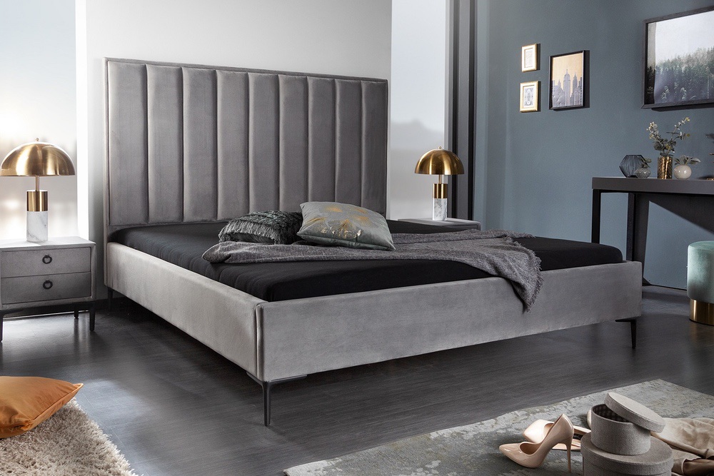 LuxD Designová postel Gallia 160 x 200 cm stříbrno-šedá