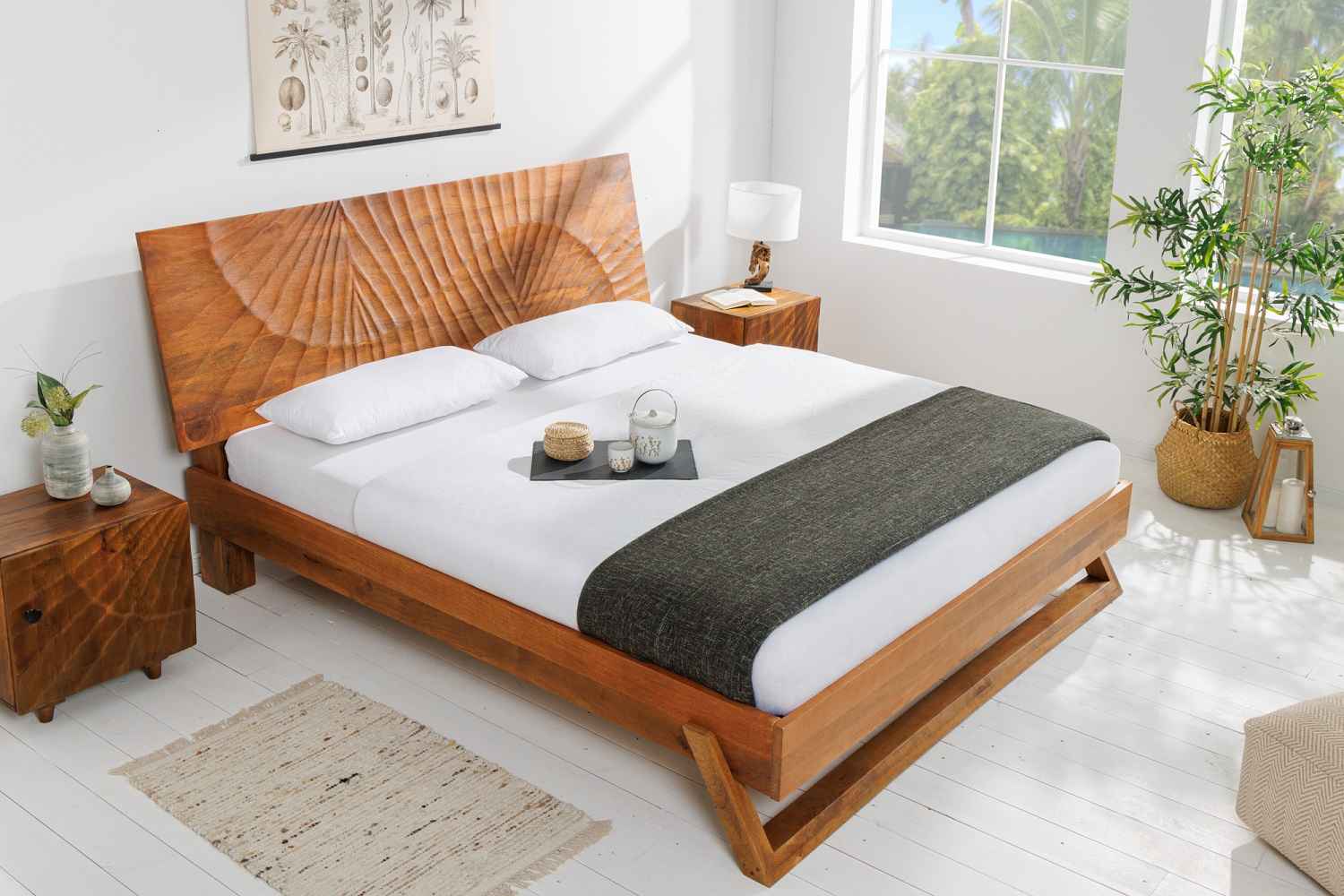 Levně LuxD Designová postel Shayla 180 x 200 cm hnědé mango