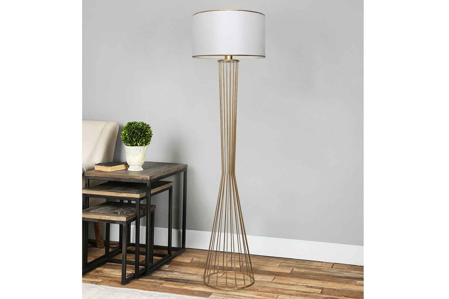 Levně Sofahouse 28689 Designová stojanová lampa Fellini 155 cm bílá / zlatá