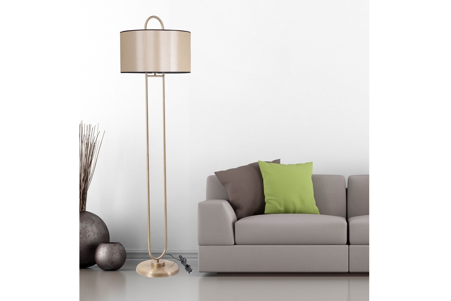 Sofahouse 28857 Designová stojanová lampa Kahlilia 170 cm krémová