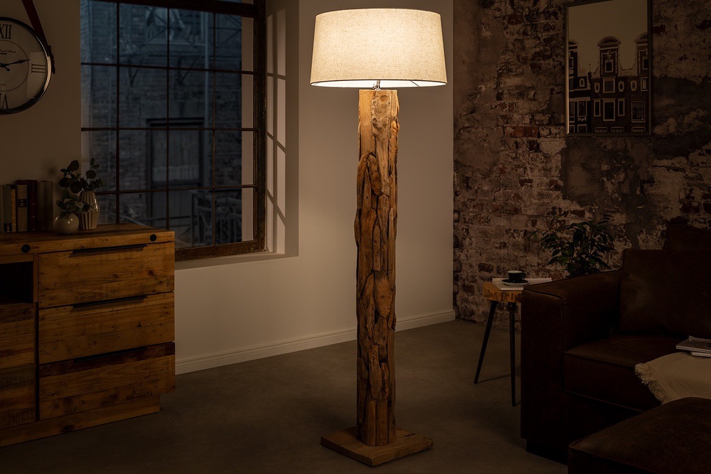 Levně LuxD 25507 Designová stojanová lampa Nash přírodní