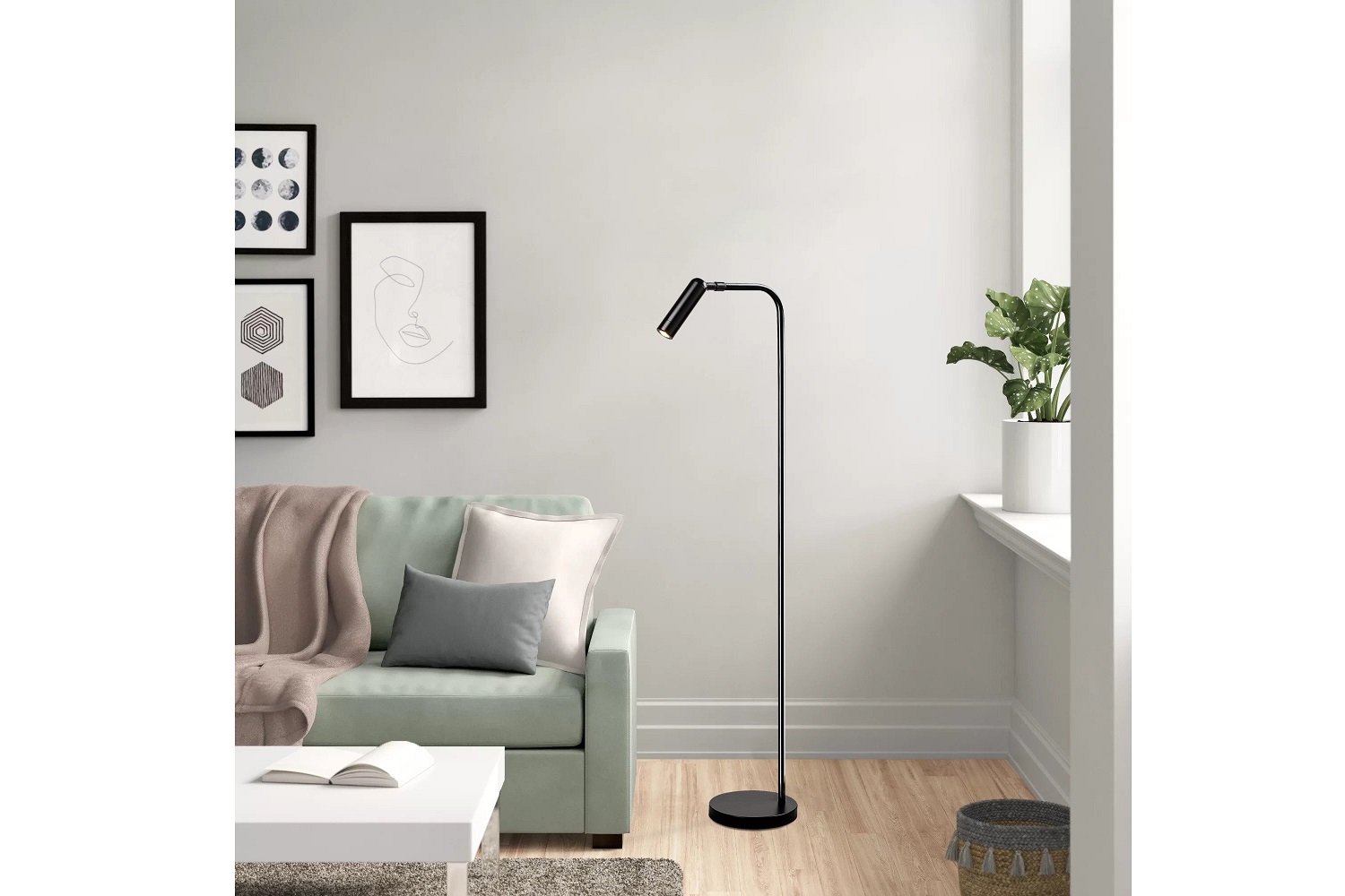 Sofahouse 28529 Designová stojanová lampa Pearlie 120 cm černá