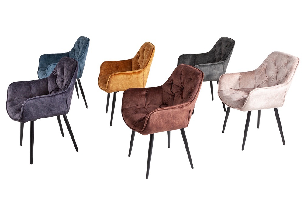 Designová stolička Garold hnědý samet