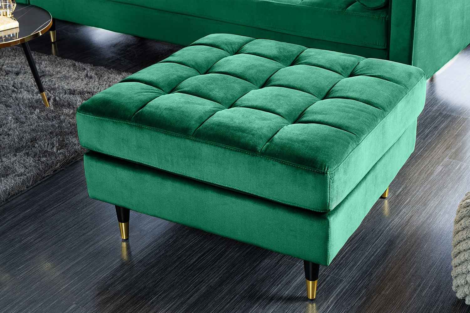 Levně LuxD Designová taburetka Adan 80 cm smaragdově-zelený samet