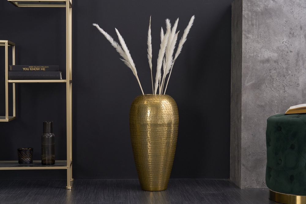 Levně LuxD Designová váza Khalil 50 cm zlatá