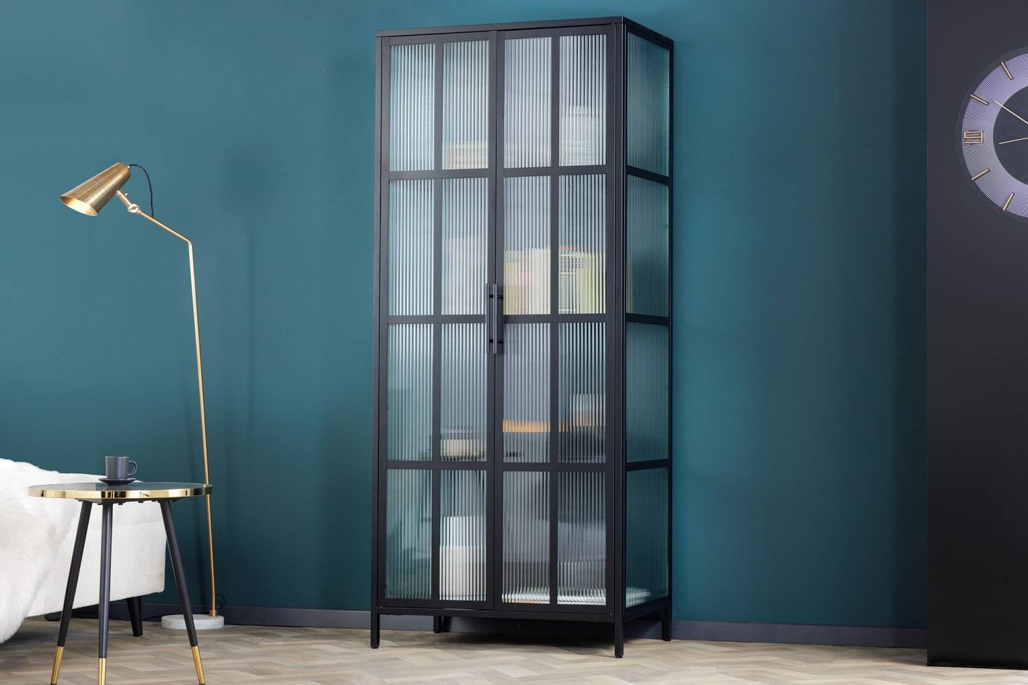 LuxD Designová vitrína Damaris 180 cm černá