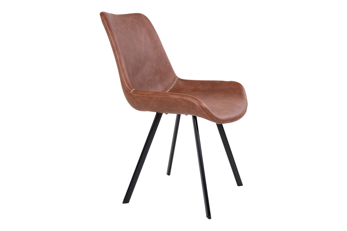 Designová židle Brinley hnědá koženka - Skladem