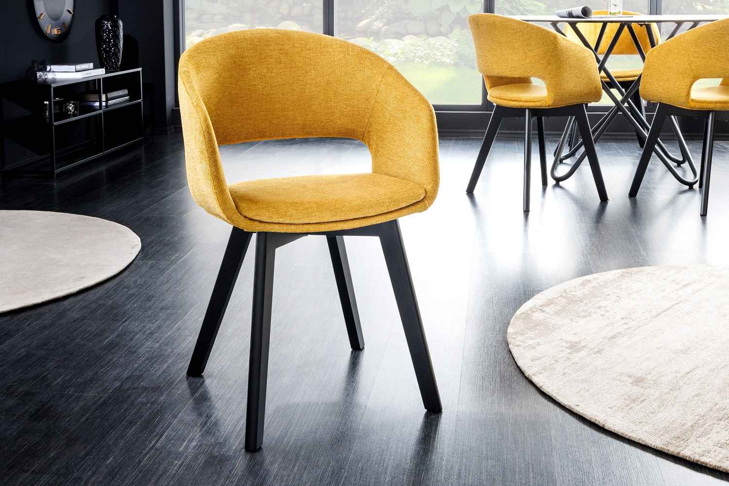 LuxD Designová židle Colby hořčicová žlutá