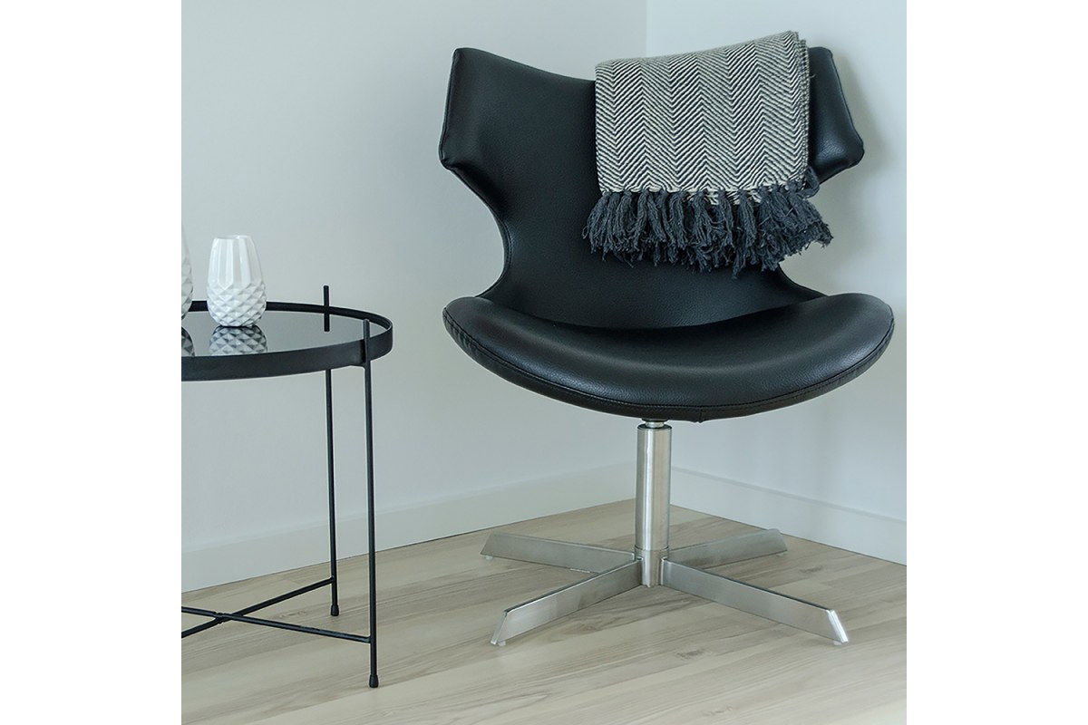 Norddan Designová židle Khloe, černá koženka