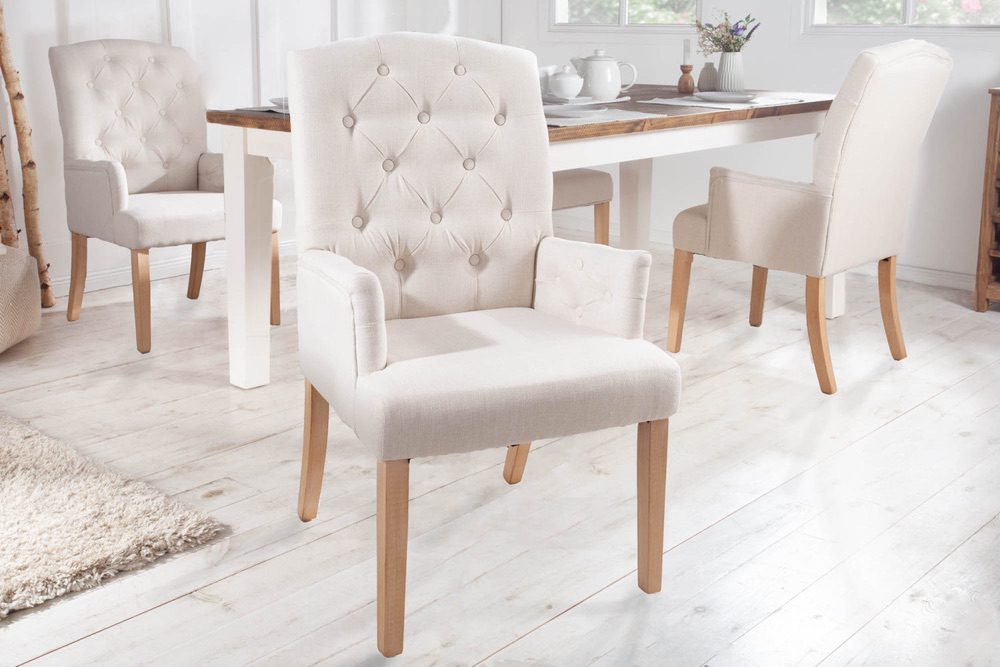LuxD Designová židle s područkami Queen béžová