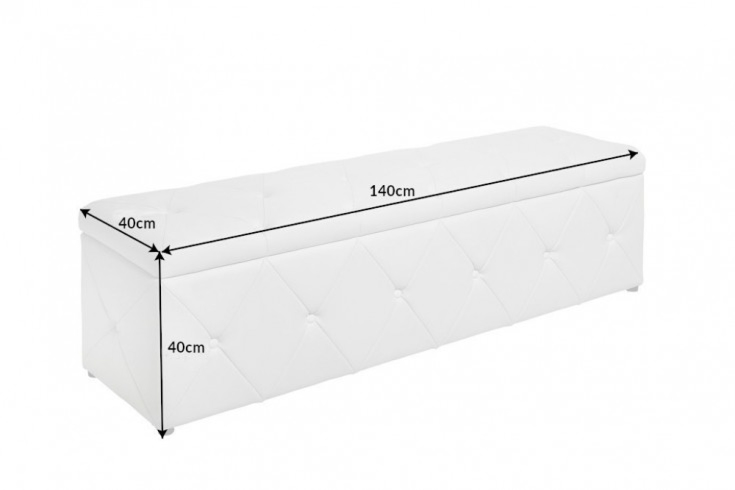 Designová lavice Spectacular 140 cm bílá koženka