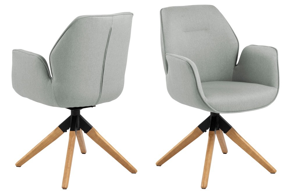 Dkton Designová židle Ariella světle šedá - přírodní