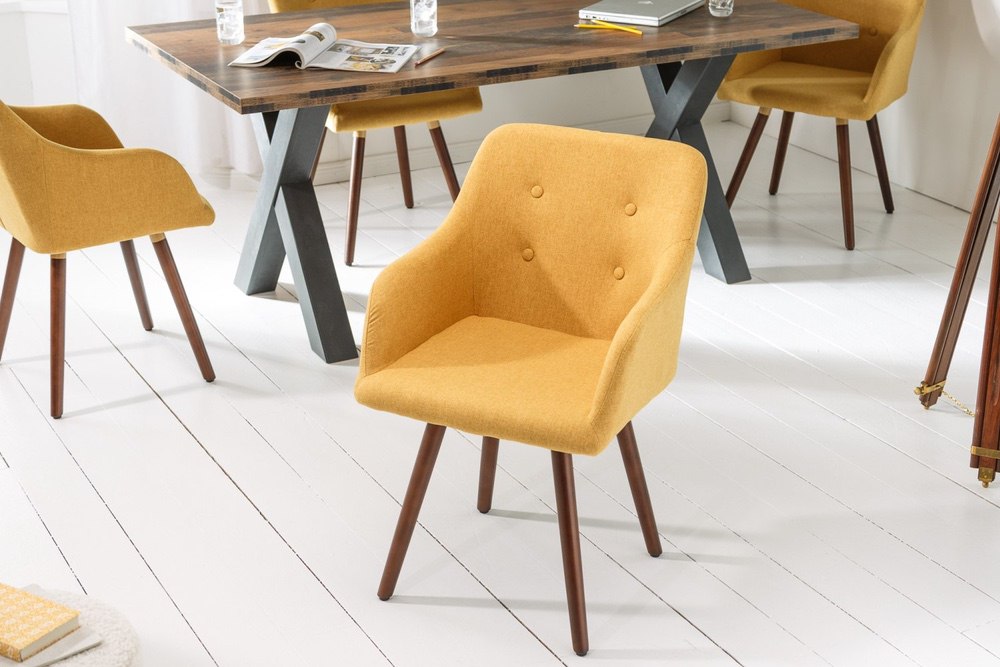 LuxD Designová židle Sweden Master hořčicově žlutá