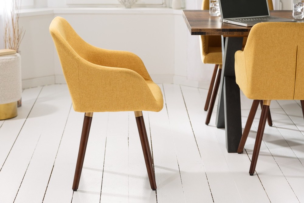 Dizjanová židle Sweden Master hořčicově žlutá