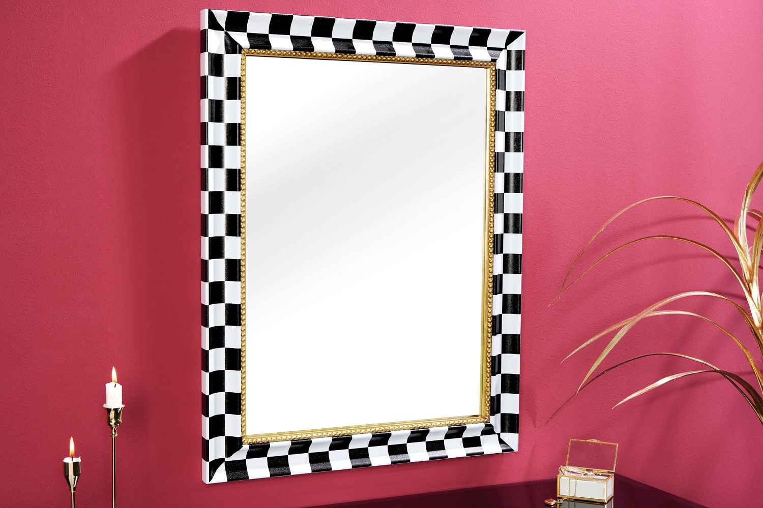 Levně LuxD Designové nástěnné zrcadlo Hartwell 78 cm černo-bílé