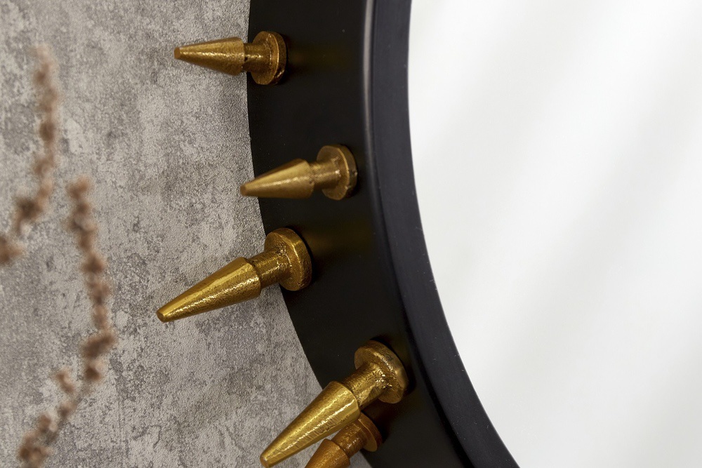 Designové nástěnné zrcadlo Lacretia 68 cm černo-zlaté