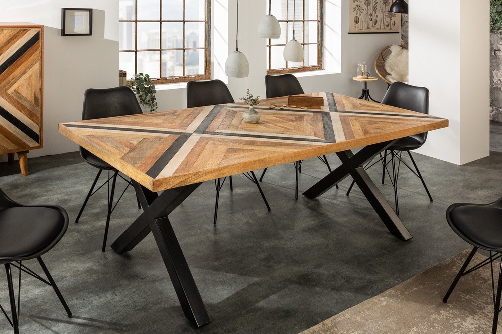 LuxD Designový jídelní stůl Rodney 200 cm černý / mango