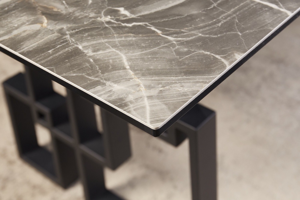 Designový jídelní stůl Salus 200 cm taupe - vzor mramor