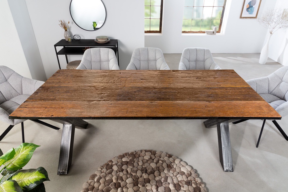 Designový jídelní stůl Shark X 180 cm recyklované dřevo - II. třída
