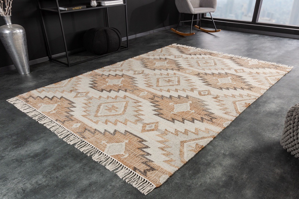 Levně LuxD Designový koberec Pahana 230 x 160 cm béžovo-hnědý - konopí a vlna