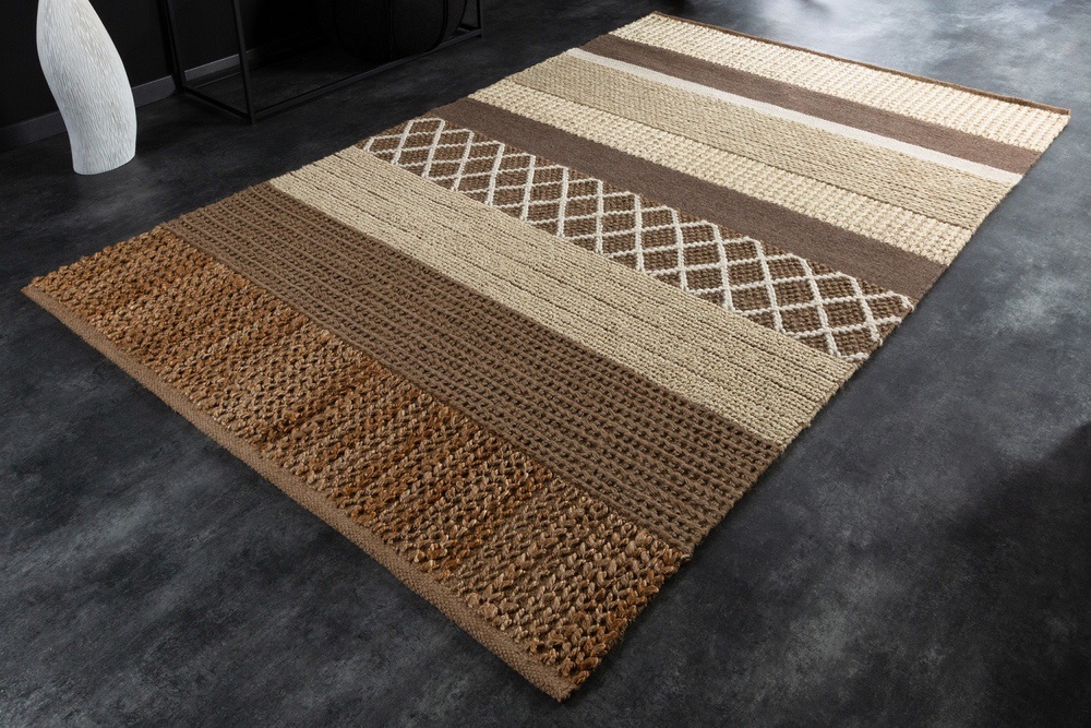 LuxD Designový koberec Panay 230 x 160 cm hnědý - konopí a vlna