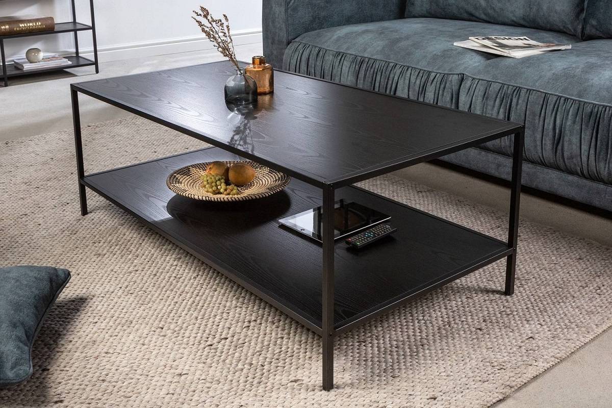 LuxD Designový konferenční stolek Maille 120 cm černý jasan